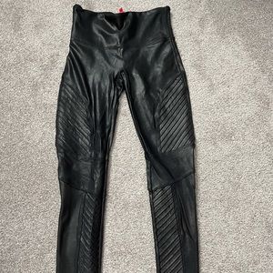 Faux Leather Moto Leggings black - Spanx
